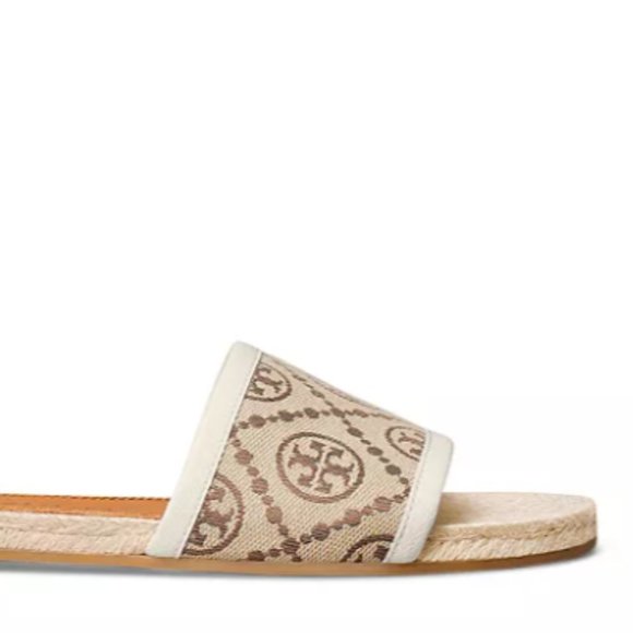 tory burch monogram espadrille slide